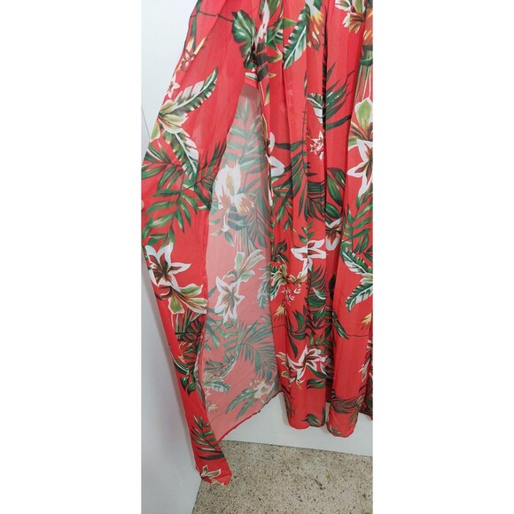 Swimsuit Dress One Piece Red Tropical Beach Vacation Vibes Women's Size Small - Picture 5 of 14